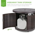 thumbnail image 5 of Best Choice Products 32in Round Gas Fire Pit Table, 50,000 BTU Outdoor Wicker Patio Propane Firepit w/ Cover - Brown, 5 of 8