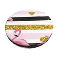 thumbnail image 1 of Disketp Gold Glittering Hearts and Flamingos Funda Redonda para Taburete, Funda de Cojín para Silla de Bar Suave y Elástica-12 inch, 1 of 7