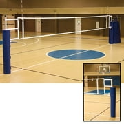 Alumagoal UTS Complete Volleyball System with Judge Stand and Pole Pads - Black