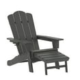 thumbnail image 2 of BizChair HDPE Adirondack Chair with Cup Holder and Pull Out Ottoman, All-Weather HDPE Indoor/Outdoor Lounge Chair in Gray, 2 of 11