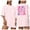 Pink, variant on Xuewenshw Loose Fit Double Print T Shirt For Women's Wedding Party Engagement Top Trashier Shirts