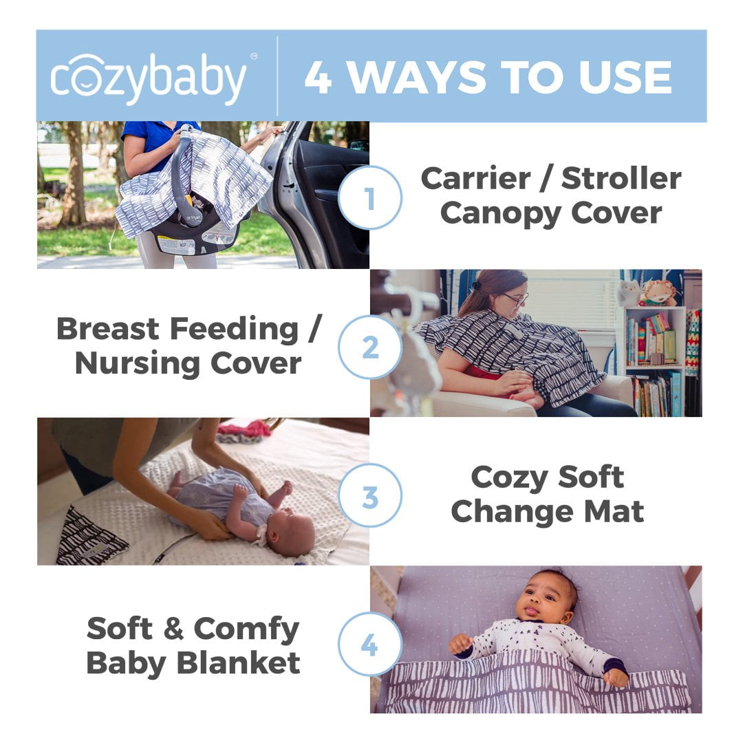 Cozy Cover 4-in-1 Infant Car Seat Canopy & Nursing Cover, Gray