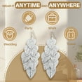 thumbnail image 7 of DESIGNICE 2 Pairs Statement Earrings for Women,Electroplated Iron Hollow Leaf Silver Jewelry for Women,Dangle Earrings for Women for Women Fashion Jewelry Gift,Style3, 7 of 7