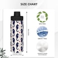 thumbnail image 3 of KLL Seahorses and Hearts Pattern 18oz Insulated Water Bottle, Stainless Steel Sports Water Cup Flask with Spout and Handle Lid for Sports Travel Car& School, 3 of 7