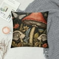 thumbnail image 2 of JEUXUS  Square Throw Pillow Covers Forest Mushrooms Green Leaves Pillow Cases Decorative for Home Bedroom Sofa Meadow Floral Butterfly Dragonfly Painting Pillowcases Standard, 2 of 5