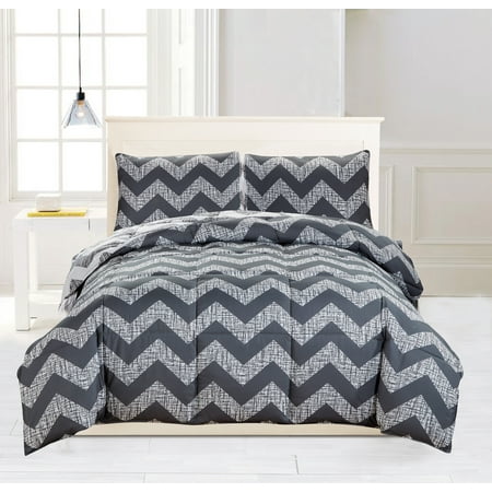 Wyatt Chevron Reversible 3 Piece Down Alternative Comforter Set