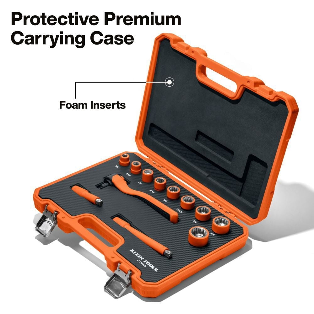 Klein Tools Insulated Ratchet And Socket Set 12 Pieces
