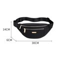 thumbnail image 2 of Bolso Riñonera unisex con cremallera doble, bandoleras de nailon sólidas para deportes y correr, 2 of 4