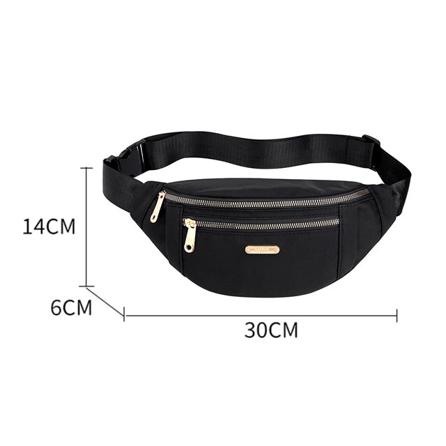 Bolsa Riñonera unisex con cremallera doble, bandoleras de nailon sólidas para deportes y correr Tmvgtek Para Estrenar