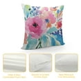 thumbnail image 4 of QZHH  Throw Pillow Cover Flowers Watercolor Peonies Pink Turquoise Summer Girly Decorative Pillow Case Home Decor Square Pillowcase, 4 of 5