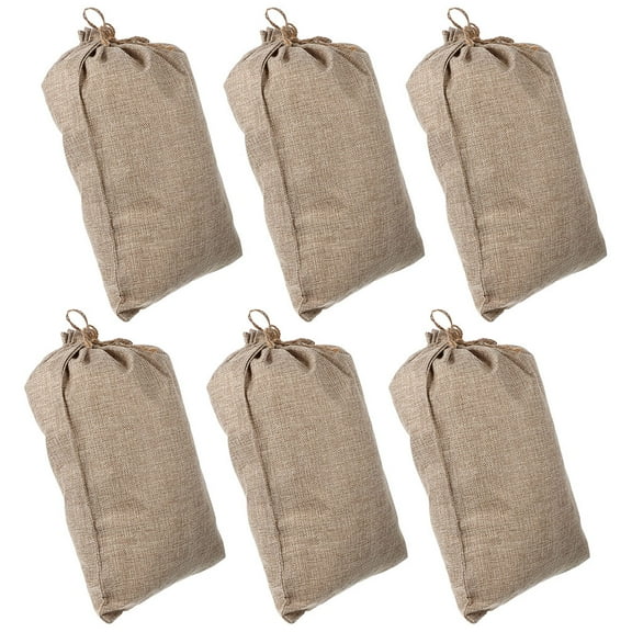6pcs Fruits Vegetable Storage Burlap Bags Burlap Drawstring Sacks Strong Potato Sacks