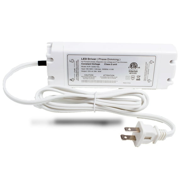 LEDUPDATES 12v Triac Dimmable Power Supply driver 4.16A 50w for Standard Wall AC Dimmers ETL LISTED