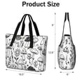 thumbnail image 3 of Tote Bag for Women - Black and White Mushroom Shoulder Bag - Large Utility Work Duffle Bag with Zipper Handbag for Travel, Work, Sprots, 3 of 5
