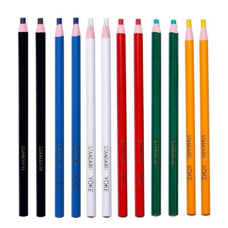 12Pcs Peel Off Marker Grease Pencil Colored Crayon Pen Paper Roll Wax Pencil For Metal Glass Fabric Art Supplies