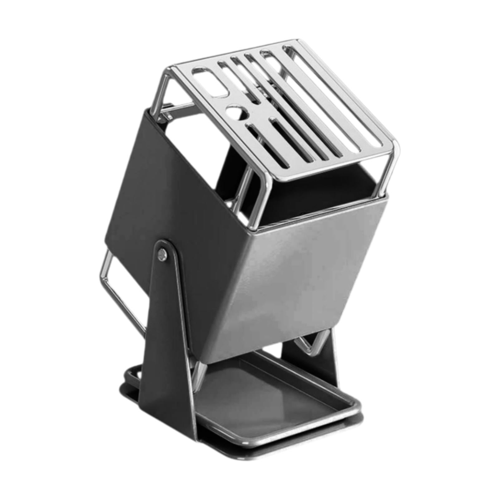 Fiocias Kitchen Knives Holder Stand Stainless Steel Utensil Block Space Saving Organizer Gray