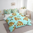 thumbnail image 3 of Homewish Pepperoni Pizza 7 Pieces Bedding Comforter Set for Kids Children Teens,Funny Fast Food Full Bedding Set Lightweight,Sausage Cheese Fitted Sheet Flat Sheet,Watercolor Fitted Sheet Flat Sheet, 3 of 8
