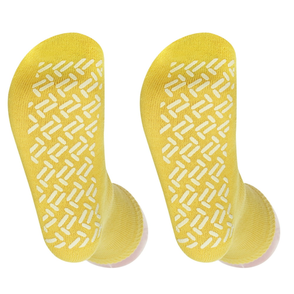 Nobles Health Care Product Solutions 4 Pairs Yellow Non Skid Hospital, Yoga, Pilates, Gripper