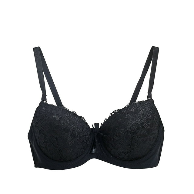 Cinvoph Women's Lace Bras Breathable Push Up Adjustment Bra Full Coverage Bra Back Buckle Bra without Steel Rim