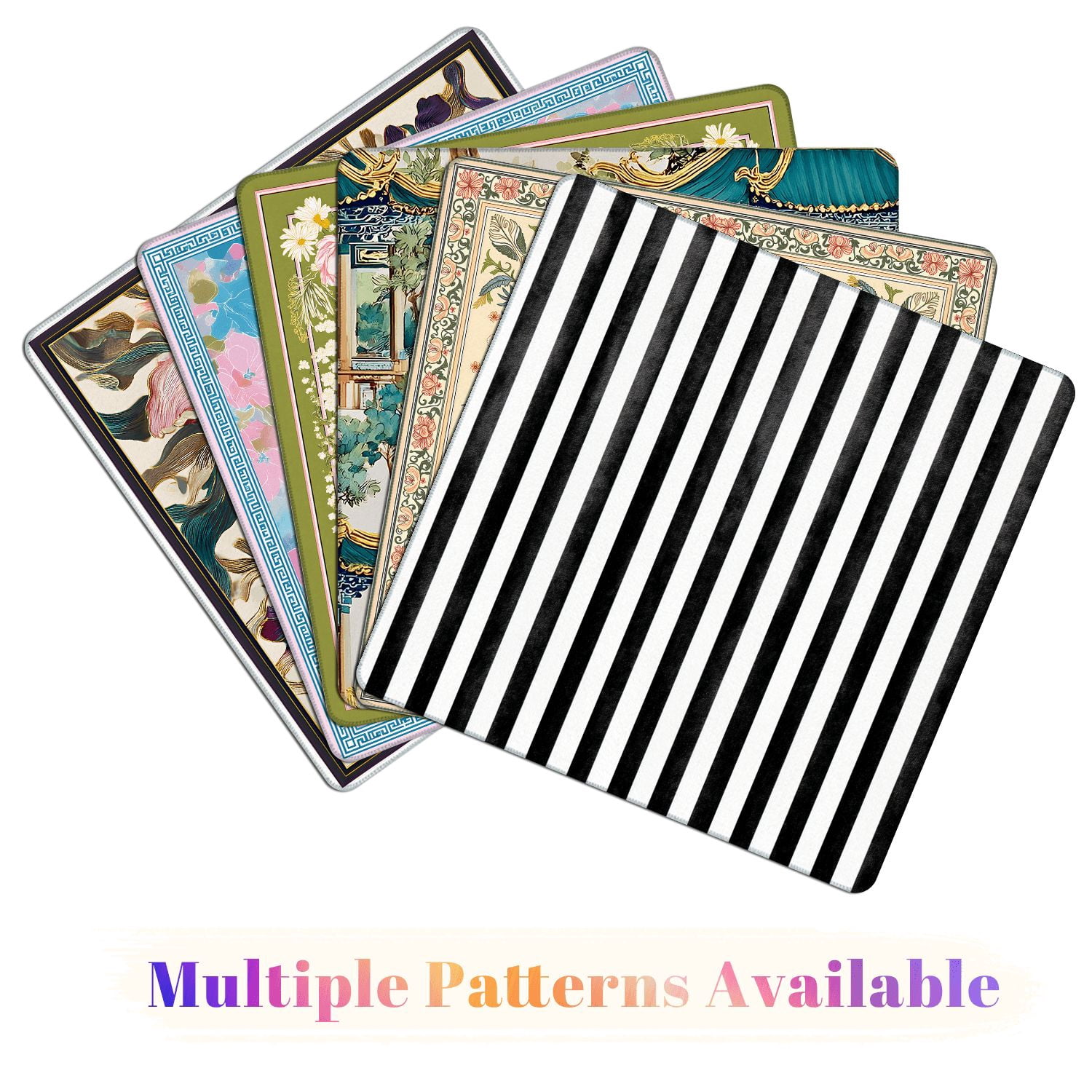 Mahjong Mat 31.5" x 31.5" Seamless black stripes white abstract hand Non-Slip Noise Reduction American Mahjong Tiles Table Cover for Dominoes Poker Card Board Games Gift