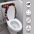 thumbnail image 3 of HELLHERO Durable Toilet Seat Covers Set Stretch Adjustable for Indoor Home, Vibrant Doodle Pattern, 3 of 4