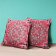 thumbnail image 4 of Paisley Leaf Geo Duo Throw Pillow in Red Gray Blue 20x20, 4 of 4