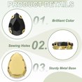 thumbnail image 3 of Uxcell Sew on Rhinestones Base Crystal Gems, Fit for Jewelry Clothes Costume Dress Garments Crafts - Mixed Shapes Black, 3 of 7