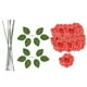 thumbnail image 4 of 25 piezas Flores artificiales con decoraciones del hogar de tallo decoración de boda 3d toque real para el día de la madres interiores al aire libre rojo, 4 of 8