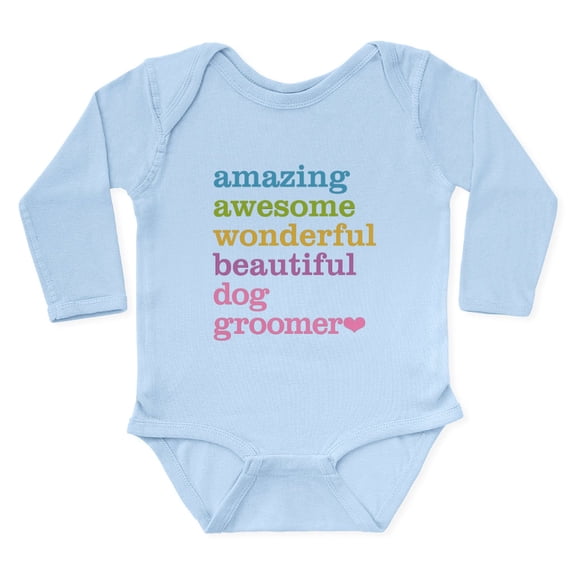 CafePress - Amazing Dog Groomer Body Suit - Long Sleeve Cotton Baby Bodysuit