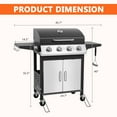 thumbnail image 5 of Enyopro 4 Burner Propane Gas Grill, 40,000BTU Stainless Steel BBQ Grill with Brush, Built-in Thermometer, 4 Universal Wheels for Outdoor Cooking Patio Backyard, 5 of 7