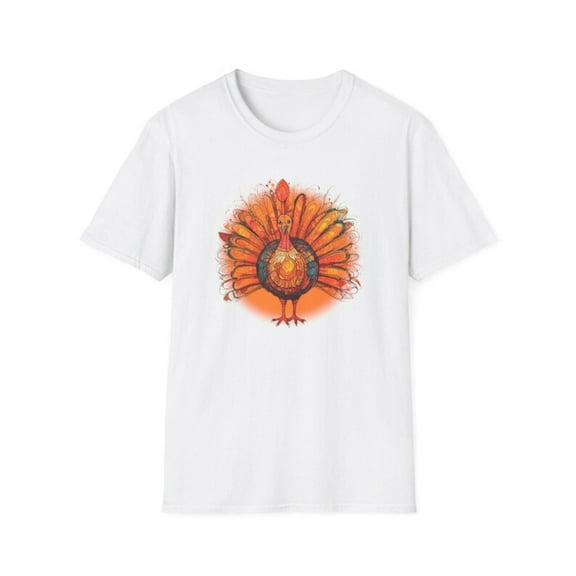 Women's Thankful Turkey Thanksgiving Graphic Tee T Shirt Top for Fall Short Sleeve Round Neck White S-5XL