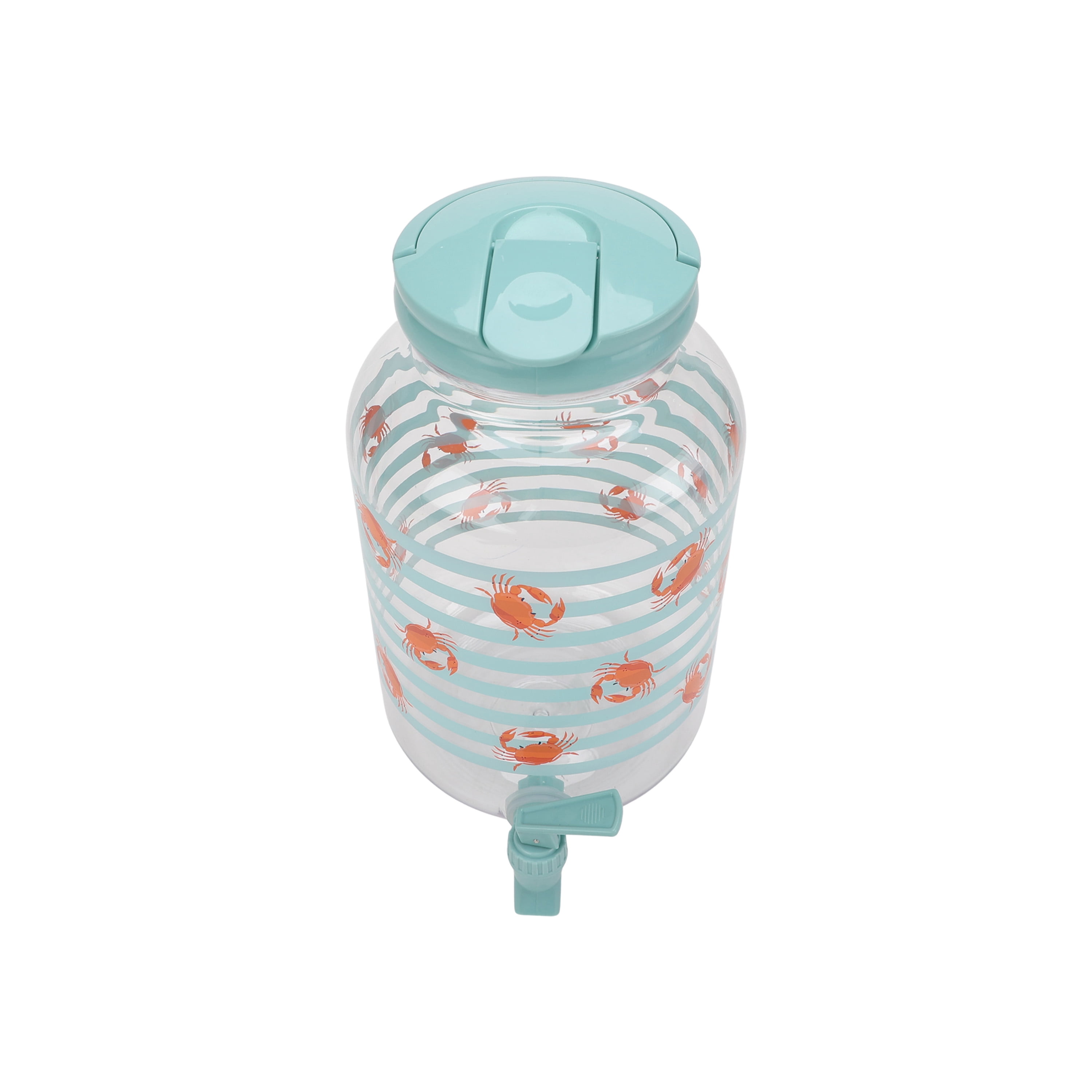 Mainstays Acrylic 1.2 Gallon Leak Proof Beverage Dispenser, Crab Pattern
