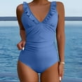 thumbnail image 5 of Duoif Women's Slimming and Shielding Two Swimsuit for Women with Straps Womens Swimsuits Tummy Control Swimsuits for Women Blue2 L, 5 of 5