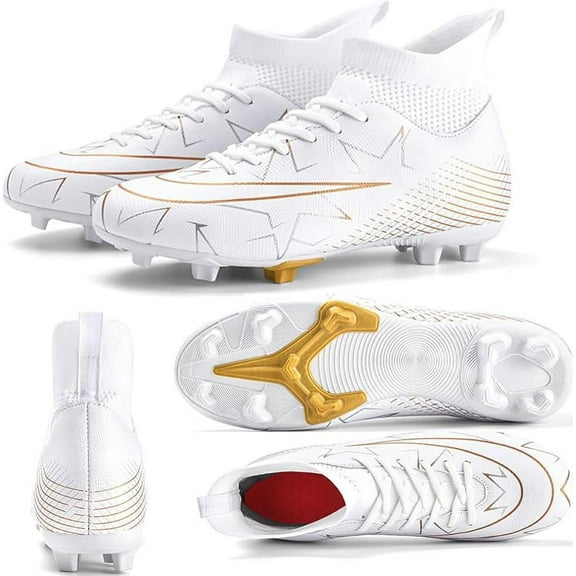 Men's Soccer Shoes Cleats Outdoor Breathable Athletic Professional Spikes Youth Boys Football Shoes High-Top Soccer Unisex