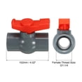 thumbnail image 2 of Uxcell G1-1/4 Ball Valve, 2 Pack PVC Threaded Shut-off Valve with Easy to Rotate Handle Gray/Red, 2 of 6