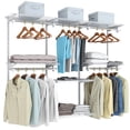 thumbnail image 4 of Costway Sistema Organizador Personalizado Armario Montado a la Pared con Barras Colgando Armario Regulable para Dormitorio Blanco, 4 of 6