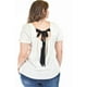 thumbnail image 3 of Blusa de lino con moño en espalda Roman Fashion /Tallas Extras, 5109 (Beige) beige 38, 3 of 6