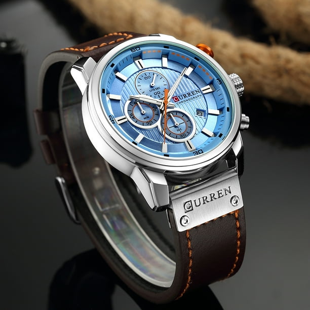 Curren Watch Waterproof Quartz Wrist Analog Digital Leather