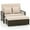 Beige, variant on Demifill Patio Adjustable Wicker Daybed with 4-Level Backrest and Soft Cushions, Outdoor Sectionals, Beige