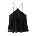 thumbnail image 1 of Tops con tirantes y flores en 3D para mujer, ropa sin mangas con cuello en V y espalda descubierta, holgada, a la moda, 2024, 1 of 5