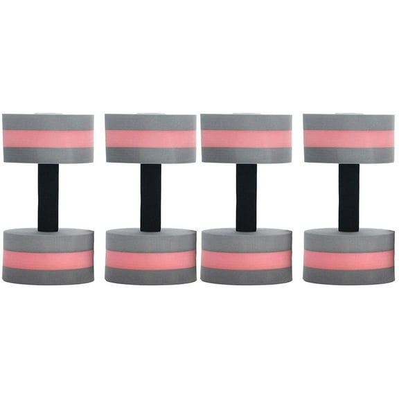 Masteelf 4 pcs Swimming EVA Floating Dumbbell Water Barbell Durable Fitness Exercise Equipment For Women Men (Gray Red)
