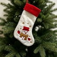 thumbnail image 6 of Qocolcyl Plush Embroidered Christmas Stockings, Cute Penguin Reindeer Santa Snowman Xmas Stocking with Red Cuff, Hanging Gift Bag for Fireplace Tree Indoor Christmas Decorations Holiday Family Party, 6 of 7