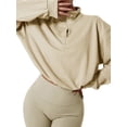 thumbnail image 3 of KelaJuan Women Sweatshirt, Long Sleeve High Neck Zipped Loose Hoodie Pullover Casual Tops,Sizes S-XL, 3 of 6