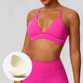 thumbnail image 4 of EaskTriop Women's V Neck Strappy Sports Bras - Wireless Padded Yoga Top Seamless Deep V Neck Bralette Workout Tank Tops for Women, 4 of 6