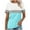 Light Blue, variant on Otntypg Fashion Women’s T Shirts Plus Size Short Sleeve Striped Color Block Tops Casual Summer Basic Oversized Crewneck Graphic Tunic Tees Blouse Wine L
