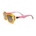 thumbnail image 3 of Womens Artsy Lipstick Hinge Beveled Mod Rectangle Sunglasses Orange Red - Smoke, 3 of 4