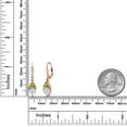 thumbnail image 3 of Gem Stone King 18K Rose Gold Plated Silver  White Moissanite and Green Peridot Dangle Leverback Earrings for Women (2.56 Cttw, Gemstone, Heart Shape 6MM, Trillion 5MM), 3 of 4