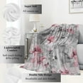 thumbnail image 2 of Pink Floral Blanket,Grey White Peony Flower Blossom Romantic Rustic Throw Blankets,Gifts for Women Girls, Lightweight Soft Fleece,for Sofa Couch Bed Room Travel,Modern Fashion Decor,60x80in, 2 of 6