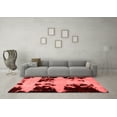 thumbnail image 3 of Ahgly Company Machine Washable Indoor Square Abstract Red Modern Area Rugs, 8' Square, 3 of 4