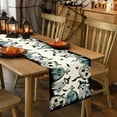 thumbnail image 3 of Black White Spooky Gravestone Pumpkin Ghost Halloween Table Runner, Halloween Holiday Kitchen Dining Table Decoration for Fall Home Decor 13x48 Inch, 3 of 8