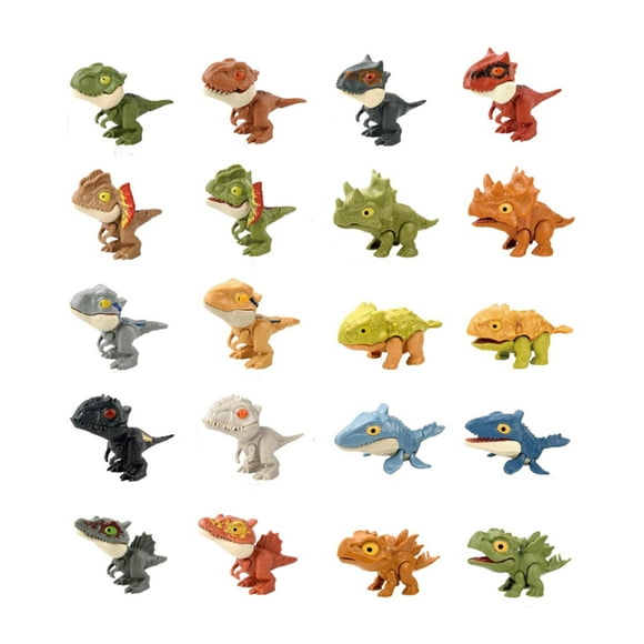 20 Dinosaurios De Juguete Con Dedos Mordedores, Coleccionables De Cumpleaños, Ideales Para Niños
